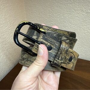 Red Wing Classic Ranger Leather Belt Men’s Sz 38, 1.25" Brown USA Hunting Camo